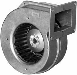G2E120-AR77-01 — Ventilateur centrifuge pales incurvées vers l'avant (ouïe simple) ebm-papst, Ø120 mm, technologie AC monophasé — ebm-papst