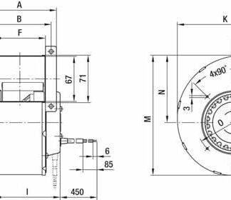 G2E120-CR21-01 — Ventilateur centrifuge pales incurvées vers l'avant (ouïe simple) ebm-papst, Ø120 mm, technologie AC monophasé — ebm-papst