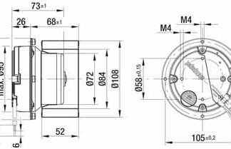 G3G108-BB15-02 — Ventilateur centrifuge pales incurvées vers l'avant (ouïe simple) ebm-papst, Ø108 mm, technologie EC (GreenTech) — ebm-papst