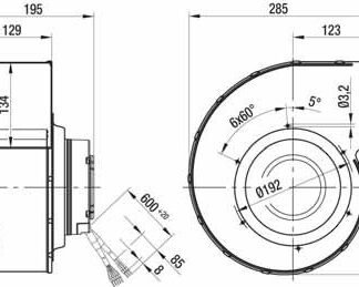 G3G180-AD43-71 — Ventilateur centrifuge pales incurvées vers l'avant (ouïe simple) ebm-papst, Ø180 mm, technologie EC (GreenTech) — ebm-papst
