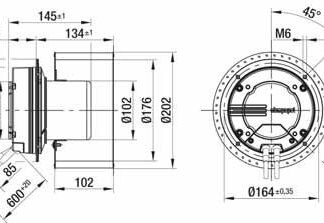 G3G200-AL36-81 — Ventilateur centrifuge pales incurvées vers l'avant (ouïe simple) ebm-papst, Ø200 mm, technologie EC (GreenTech) — ebm-papst