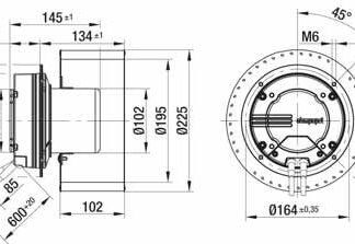 G3G225-AD29-71 — Ventilateur centrifuge pales incurvées vers l'avant (ouïe simple) ebm-papst, Ø225 mm, technologie EC (GreenTech) — ebm-papst