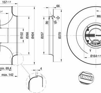 K3G400-AD27-61 — Moto-turbine centrifuge double ouïe ebm-papst, Ø400 mm, technologie EC (GreenTech) — ebm-papst