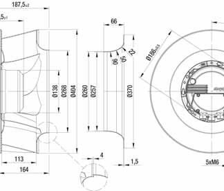 K3G400-AM56-12 — Moto-turbine centrifuge double ouïe ebm-papst, Ø400 mm, technologie EC (GreenTech) — ebm-papst