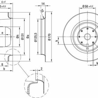 R2E175-AR72-05 — Ventilateur centrifuge pales incurvées vers l'arrière ebm-papst, Ø175 mm, technologie AC monophasé — ebm-papst