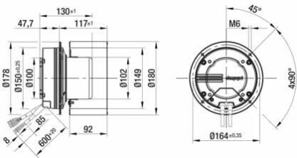 R3G180-AA01-81 — Ventilateur centrifuge pales incurvées vers l'arrière ebm-papst, Ø180 mm, technologie EC (GreenTech) — ebm-papst