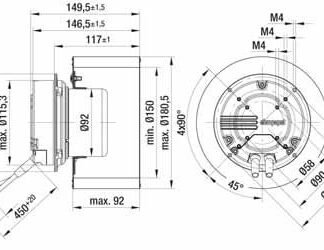 R3G180-AU60-01 — Ventilateur centrifuge pales incurvées vers l'arrière ebm-papst, Ø180 mm, technologie EC (GreenTech) — ebm-papst