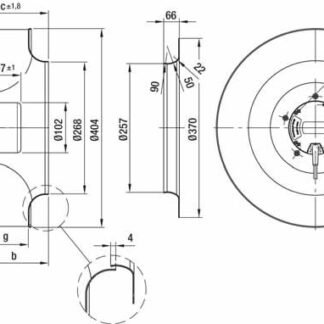 R3G400-AD20-30 — Ventilateur centrifuge pales incurvées vers l'arrière ebm-papst, Ø400 mm, technologie EC (GreenTech) — ebm-papst