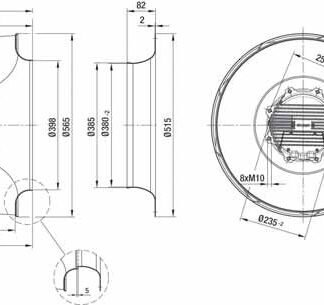 R3G560-AG07-03 — Ventilateur centrifuge pales incurvées vers l'arrière ebm-papst, Ø560 mm, technologie EC (GreenTech) — ebm-papst