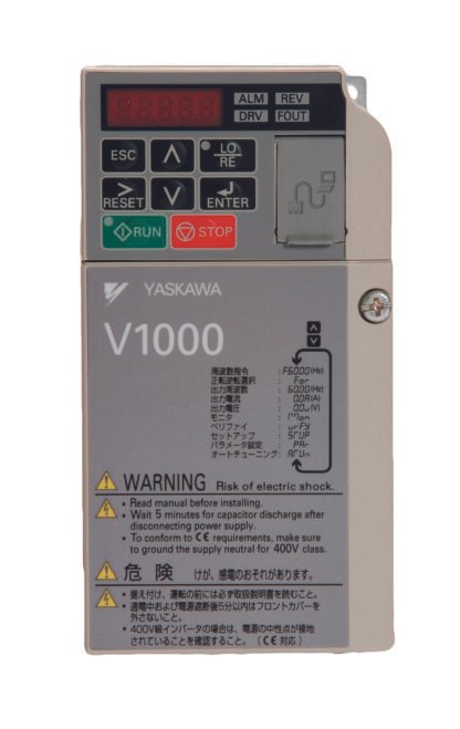 CIMR-VC4A0002BAA — Variateur de fréquence Yaskawa V1000 compact, 0,75 kW, 380-480 V, triphasé, 2,1 A — Yaskawa