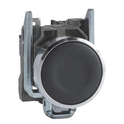 XB4BA22 — BLACK MOMENTARY PB W/1 N/C CONTA — Schneider Electric